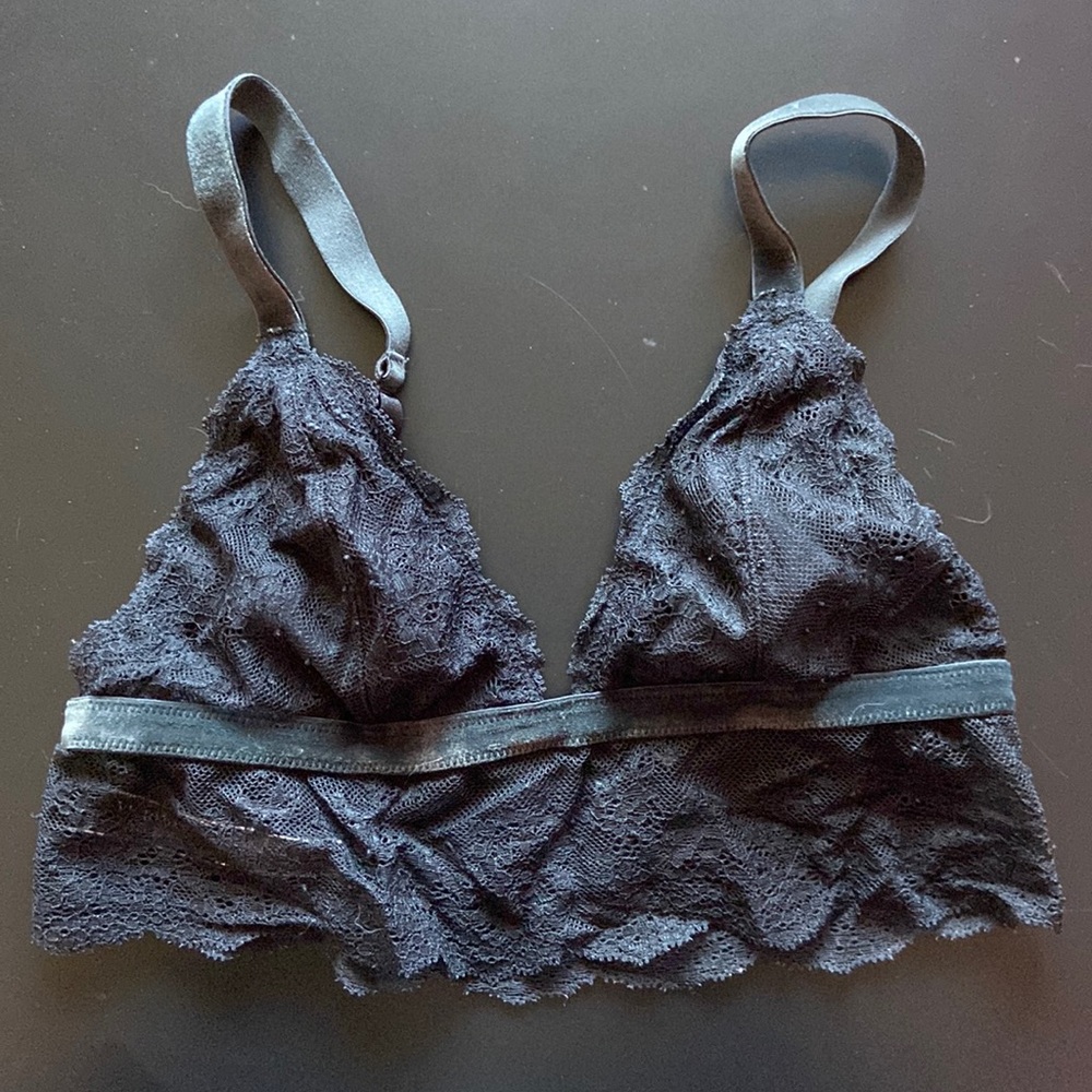 lacy victoria's secret bralette with velvet straps